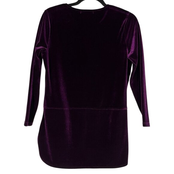 LRL Ralph Lauren Womens Velvet Tunic Size PS Dark Purple Whimsigoth Witchy Party - Picture 2 of 8